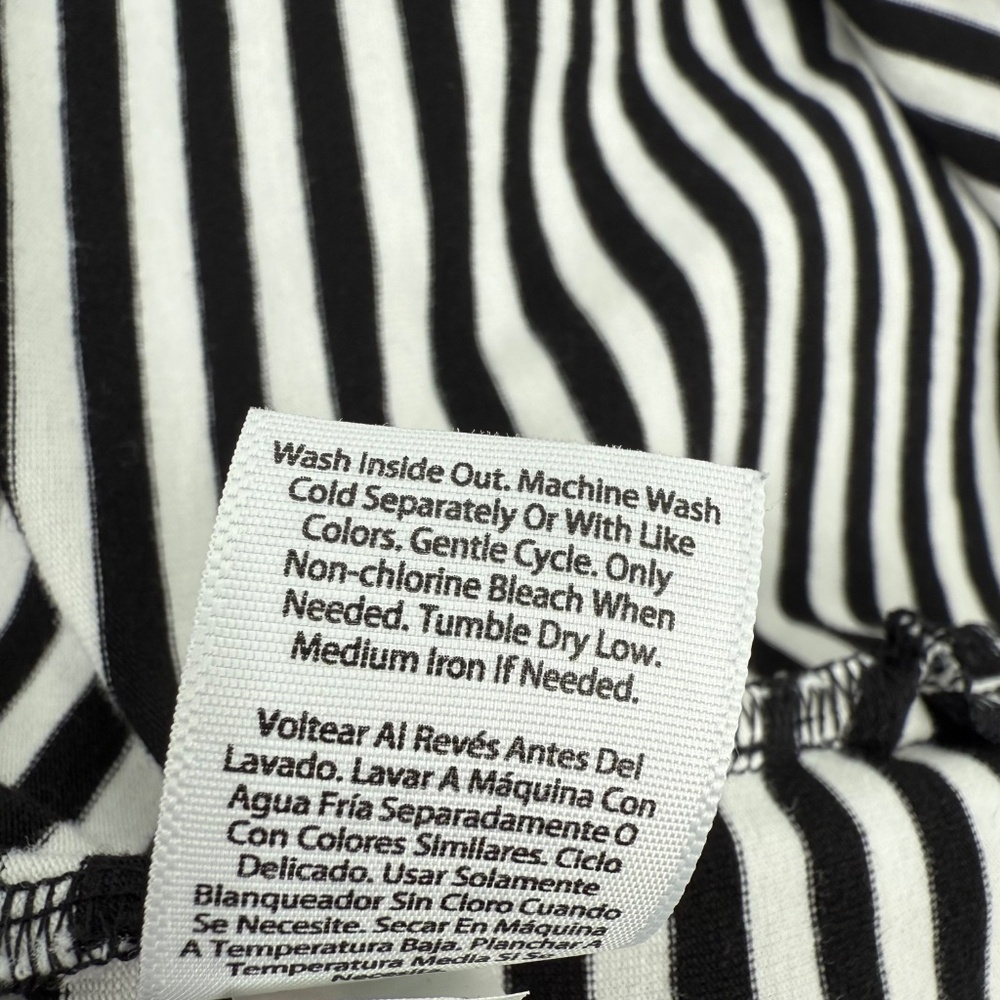 Terra Sky Dress Women 0X Black White Stripes T Shirt V Neck Short Sleeve Pockets - Picture 9 of 13